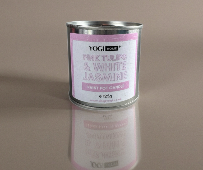 Pink Tulips and White Jasmine Pot Candle