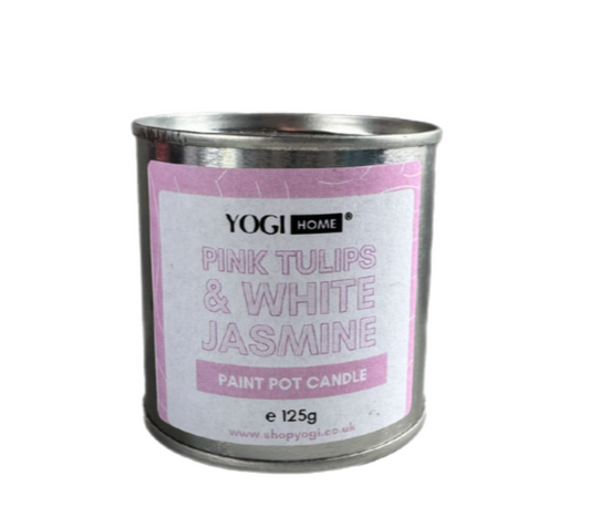 Pink Tulips and White Jasmine Pot Candle